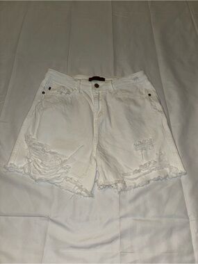 Judy Blue White Distressed Frayed Hem Jean Shorts Size Large